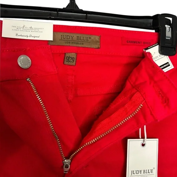NEW Judy Blue Red Highwaisted Stretch Straight leg Jeans Size 9/29 - Picture 6 of 12